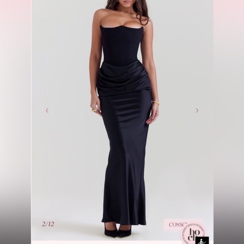 House of CB Black Strapless Dress